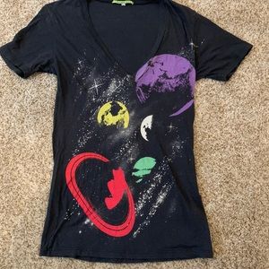 Urban Outfitters The Beautiful One’s deep V tee size XS galaxy shirt